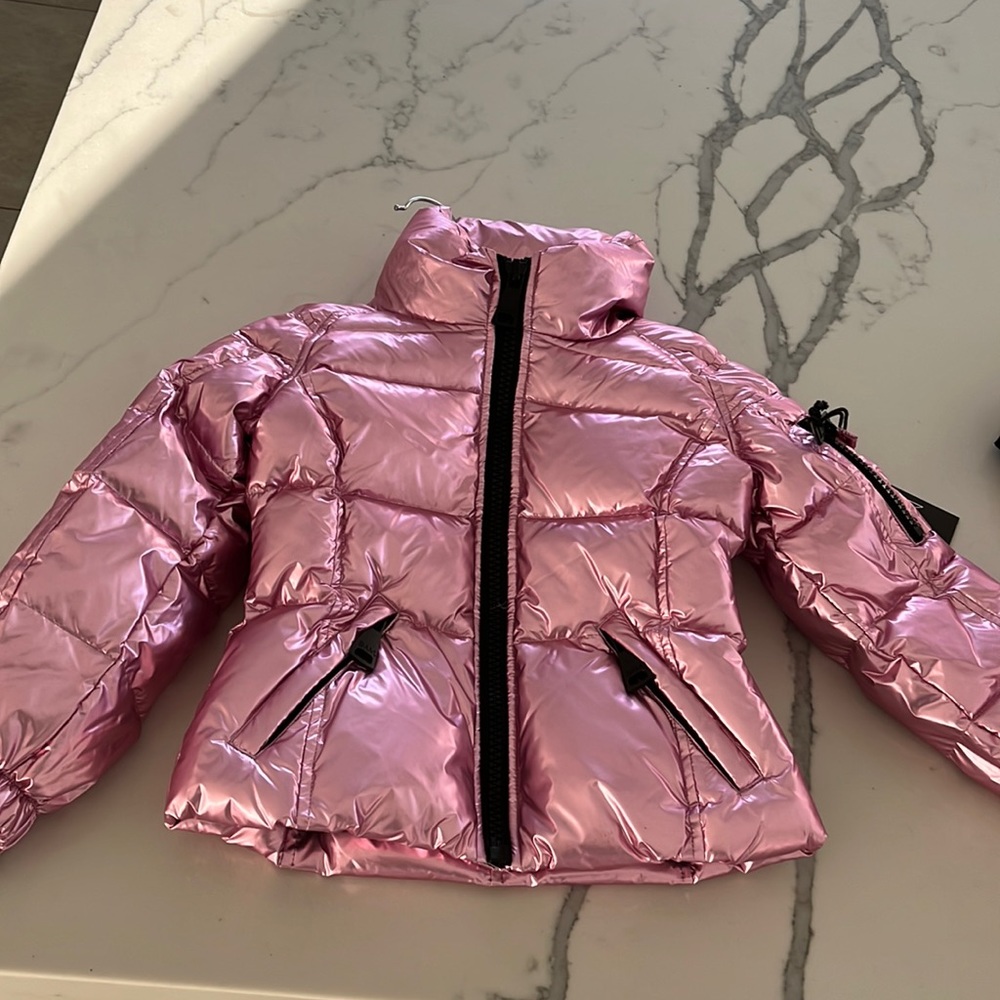 Brand new gorgeous metallic pink SAM. girls jacket with tags size 4!
